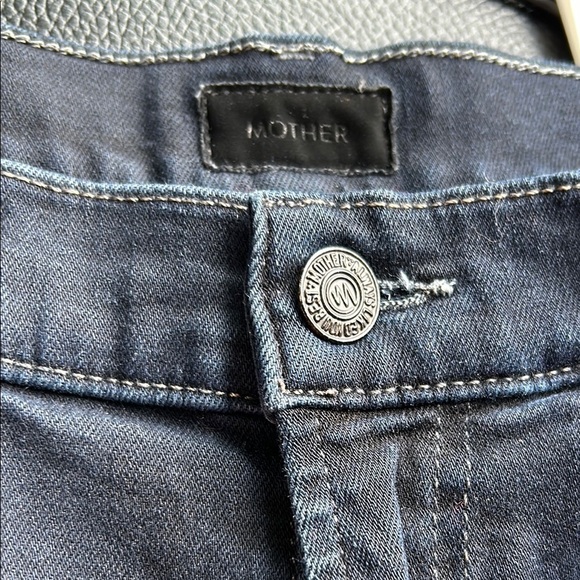 MOTHER Jean Stunner Zip Two Step Fray Last Call Dark Wash Sz 27 - Picture 10 of 16